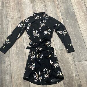 Elegant Black Floral Women's Dress